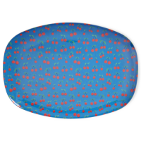 Cherry Love Print Rectangular Melamine Plate By Rice